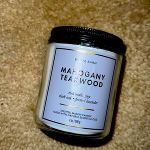 Mahogany Teakwood candle with the Teakwood body spray